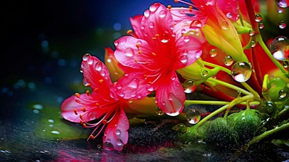 微距特写水中花