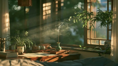 阳光窗台氛围感