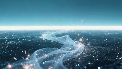 和白色渐变深青色银流沙粒子