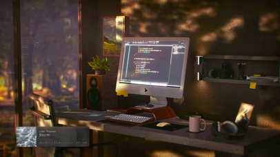 安静午后办公电脑房间