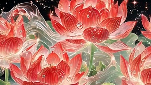 荷花带鱼屏
