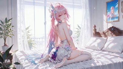 卧室窗边粉毛少女昔涟