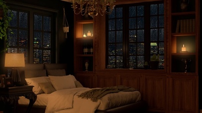 雨夜舒适的卧室