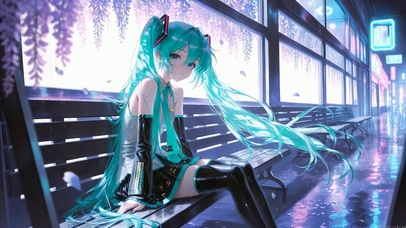 雨天车站的二次元美少女