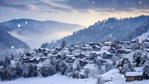 唯美小镇雪景