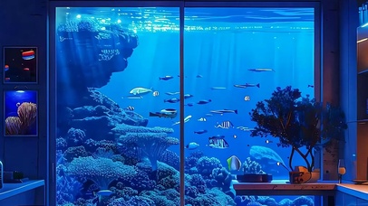 海底房间带鱼屏