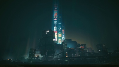 赛博朋克2077-城市海边