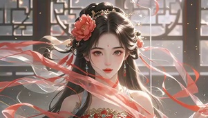 深闺红衣少女