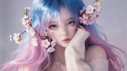 可爱樱花女孩
