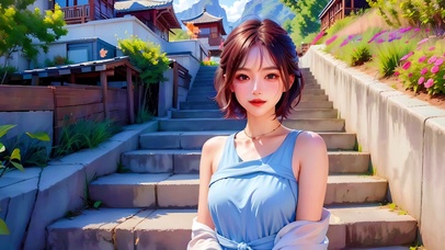 青春俏丽短发女孩