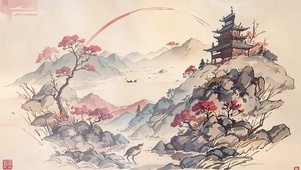 古风山水画治愈小清新