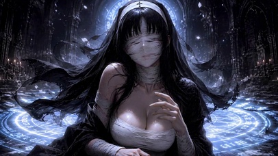 暗黑绷带魔法修女二次元美少女