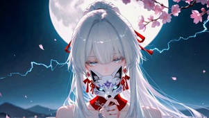 月下狐面少女