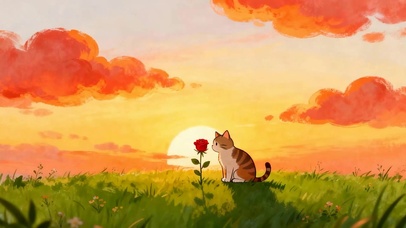 夕阳下猫咪