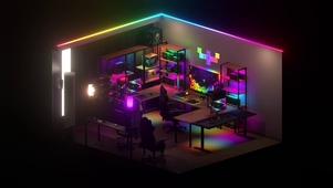 4k霓虹电竞小屋-简约桌面