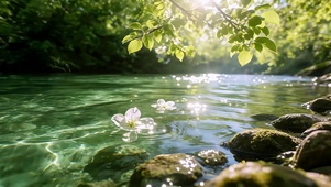 护眼山涧溪流