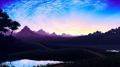 唯美星空树木