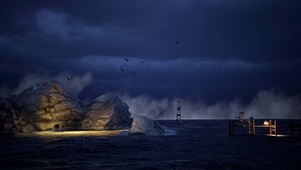 暴风雨的海边