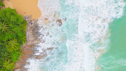 俯瞰海滩海浪