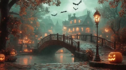 神秘云雾古堡万圣南瓜