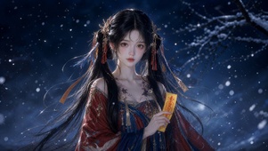 雪夜灵符少女