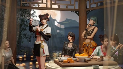 中秋节美女的集会