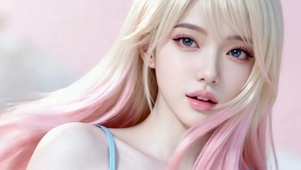 金粉发气质美女