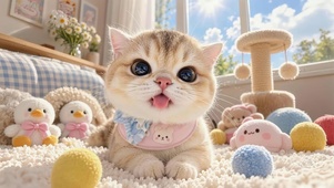 可爱吐舌头的猫咪