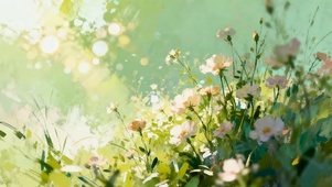 唯美绿色氛围花卉