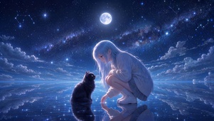 女孩与小猫