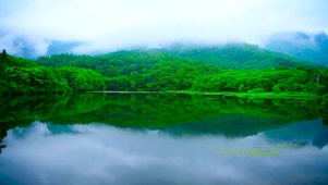 青山绿水云雾绕缭