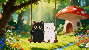 荡秋千小猫