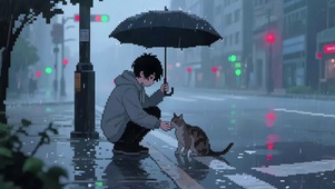 男孩与猫
