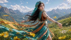 山间花海异域女神