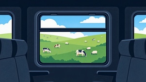 列车窗外的青青草原