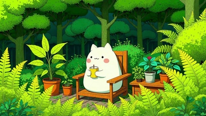 治愈绿色可爱团子