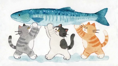 举鱼的小猫