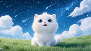 星空草地猫咪