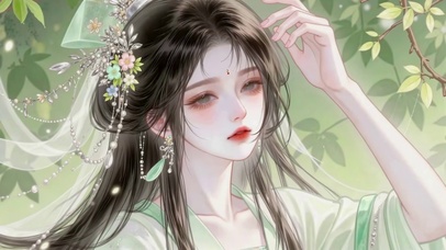 古风青衣甜美女孩