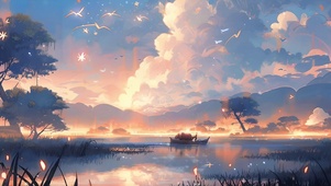 孤舟水上