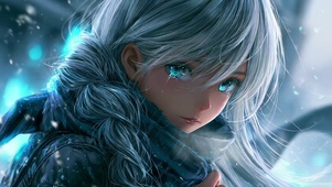 二次元绿瞳伤感女孩