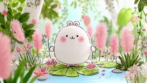 可爱萌宠荷叶小团子