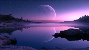 紫色星球湖面