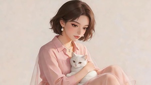 女孩与猫咪