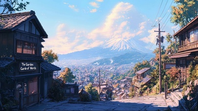 古风小镇夏日建筑街景