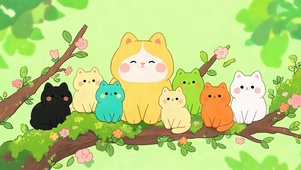 站在树枝猫咪