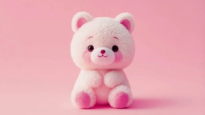 呆萌可爱粉色玩具布偶小熊