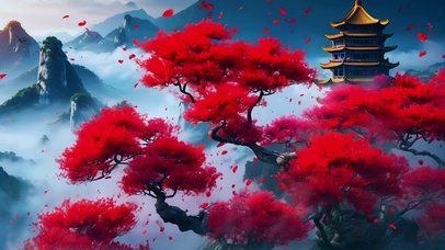 云雾缭绕古风插画