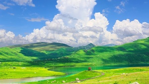 唯美白云青山