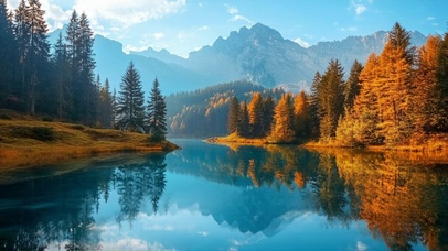 秋日湖水